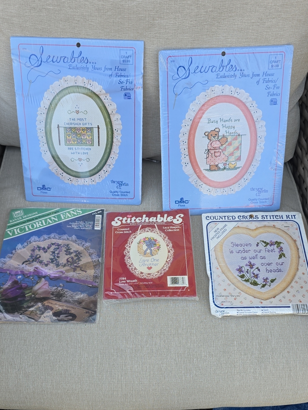 Lot Of 5 Counted Cross Stitch Kits